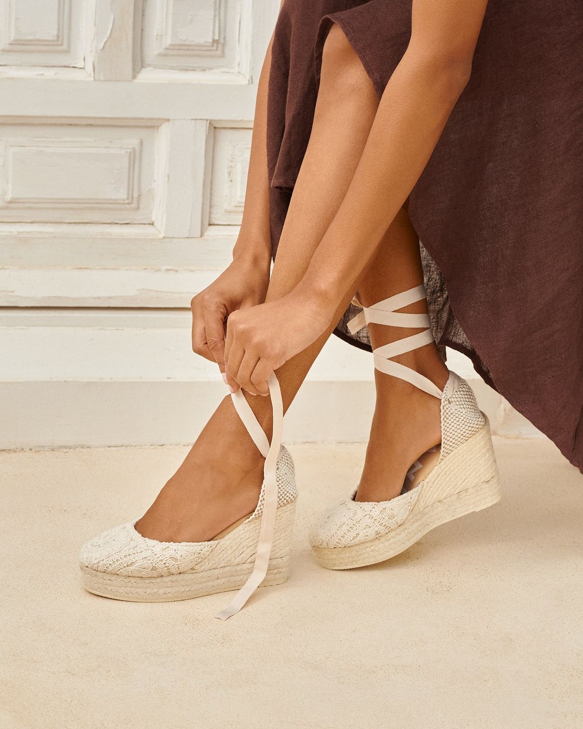 Manebi wedge espadrilles crochet