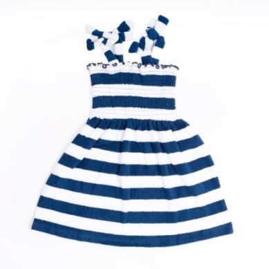 Shade Critters dress - terry tie top - nvy strp navy