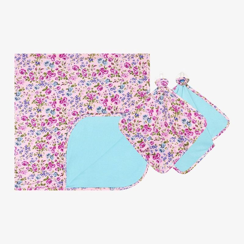 POSH PEANUT Pixie &amp; Solid Color Brook Blue - Patoo &amp; Lovey Set
