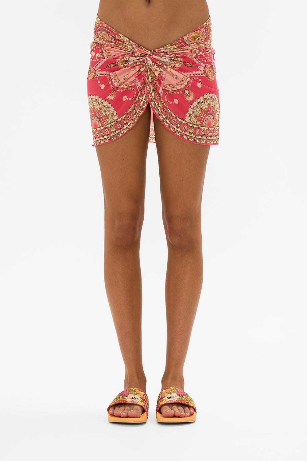 CAMILLA TWIST FRONT SHORT SKIRT SHELL GAMES