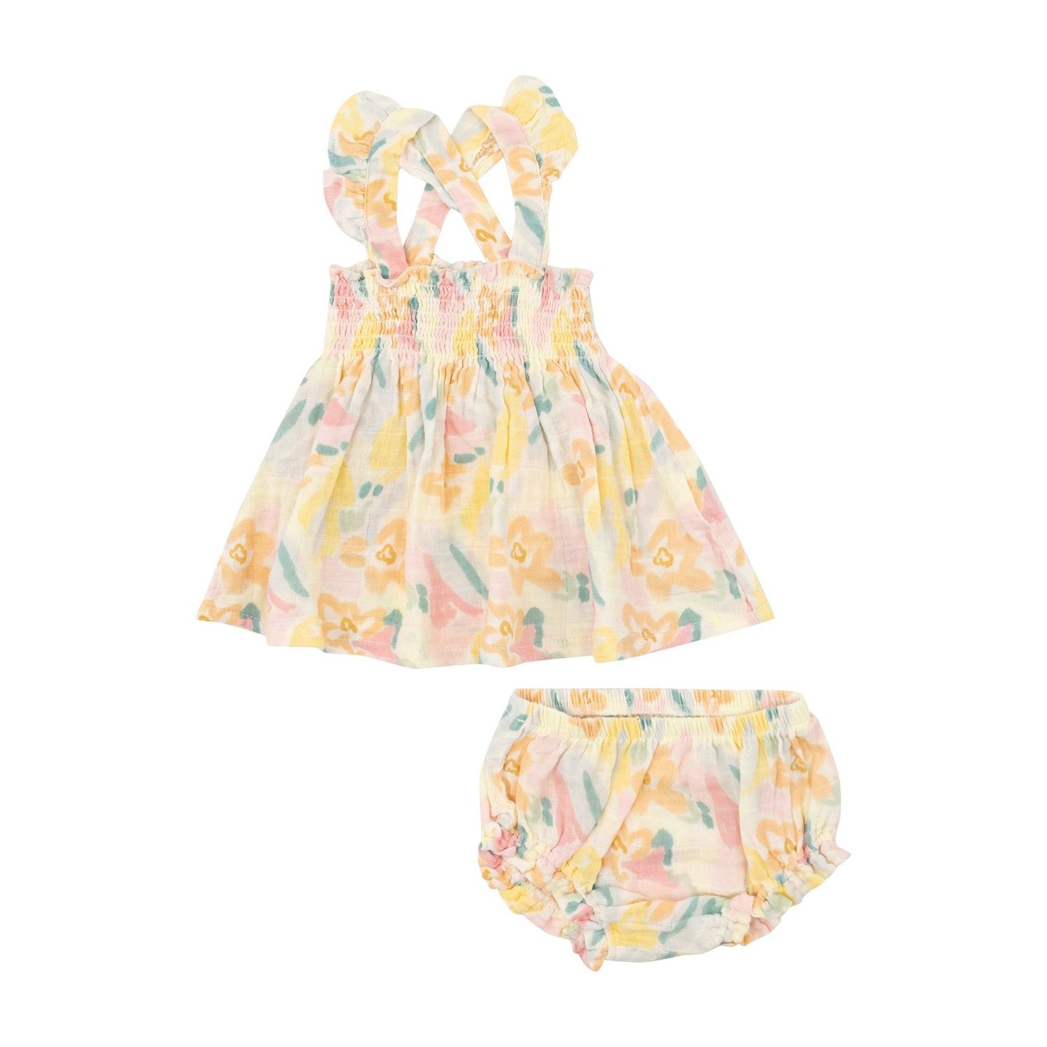 Angel Dear SB Paris Bouquet Ruffle Strap Smocked Top + DC