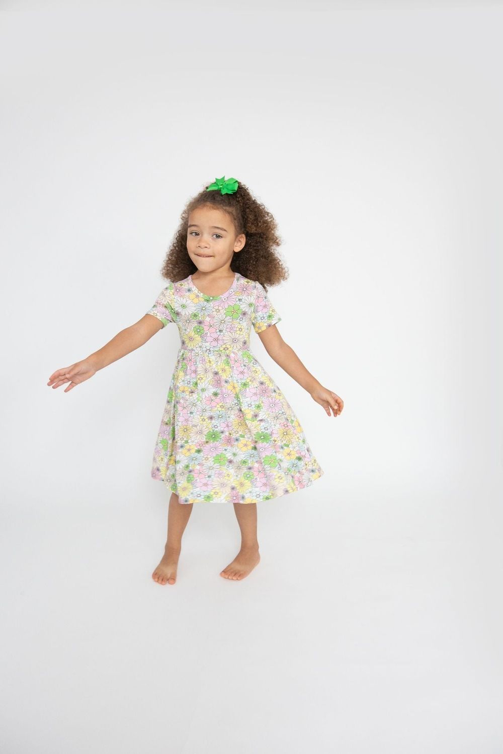 Angel Dear SB Mixed Retro Floral Twirly S/S Dress