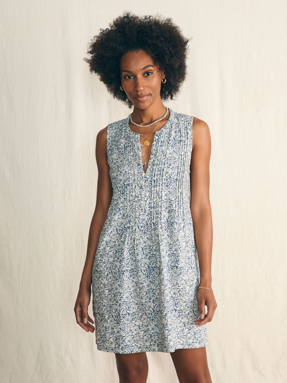 Faherty isha dress cream imma floral
