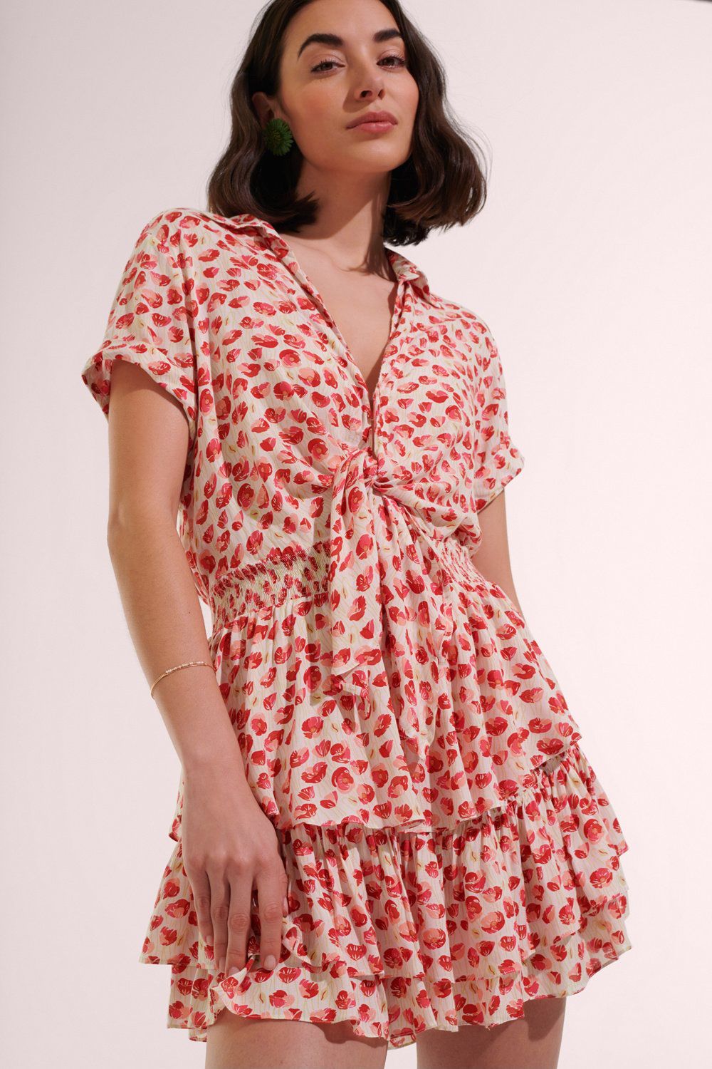 POUPETTE ST BARTH MINI DRESS BRENDA V WHITE RED ALAMY
