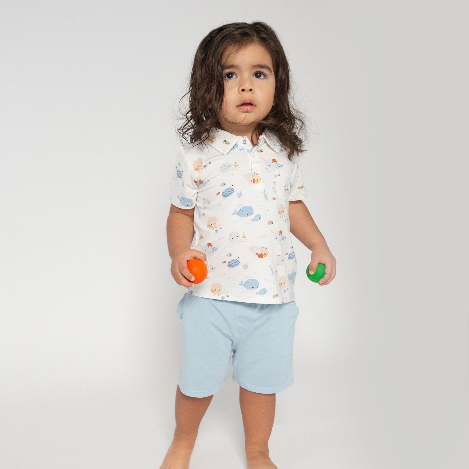 Angel Dear SB Cute Ocean Polo Shirt &amp; Short Set
