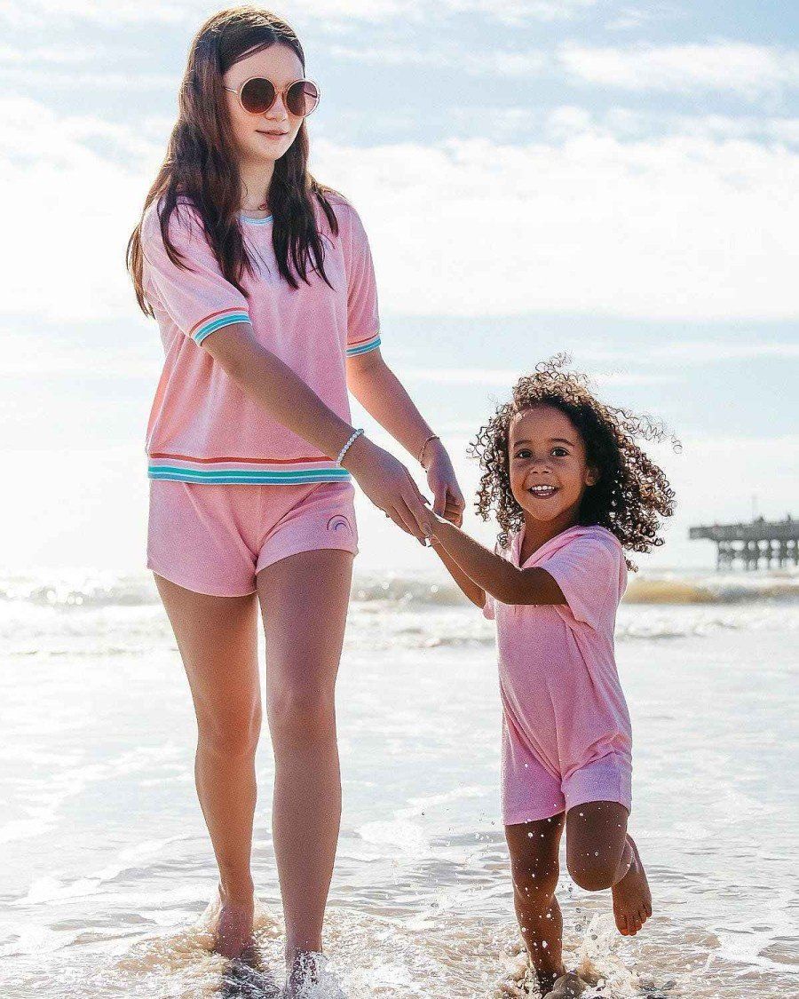 FEATHER 4 ARROW FINN BABY HOODED ROMPERFAIRY TALE PINK