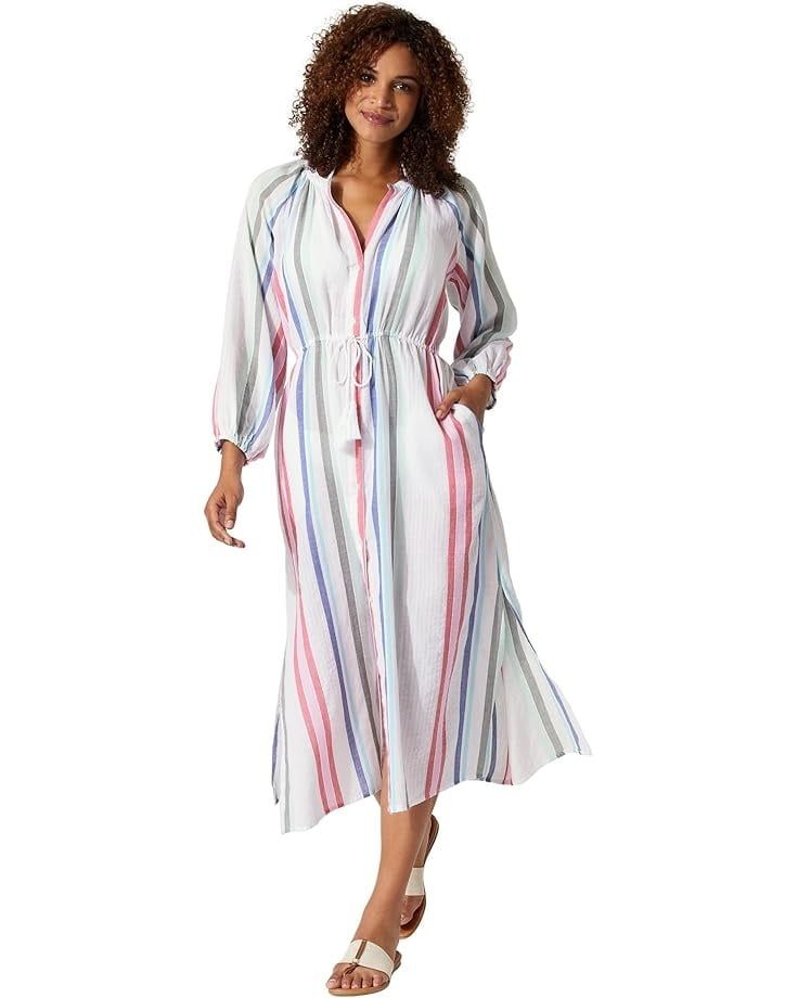 TOMMY BAHAMA MULTI STRIPE DOBBY DUSTERWHITE