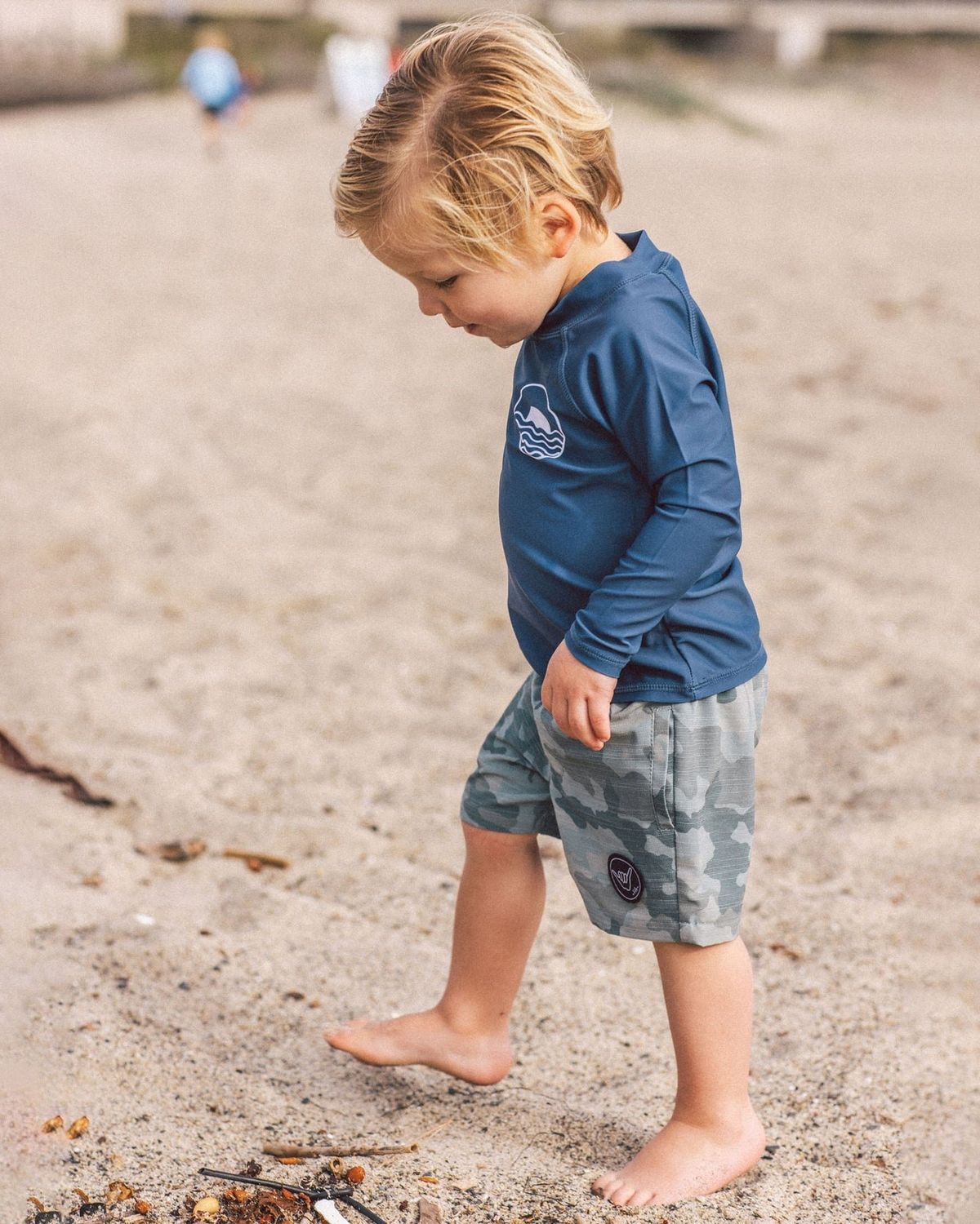 FEATHER 4 ARROW ICON L/S BABY RASH TOP NAVY