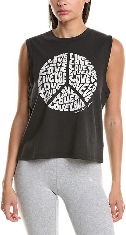 Spiritual Gangster love peace irina muscle tank vintage black
