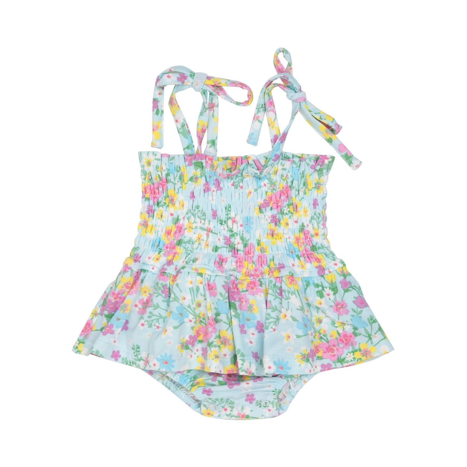 Angel Dear SB Little Buttercup Floral Smocked Bubble + Skirt