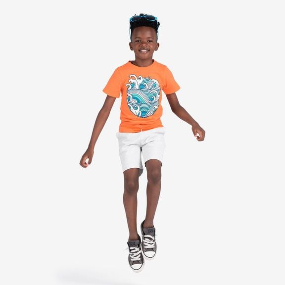 Appaman graphic short sleeve tee - tidal waves tangerine