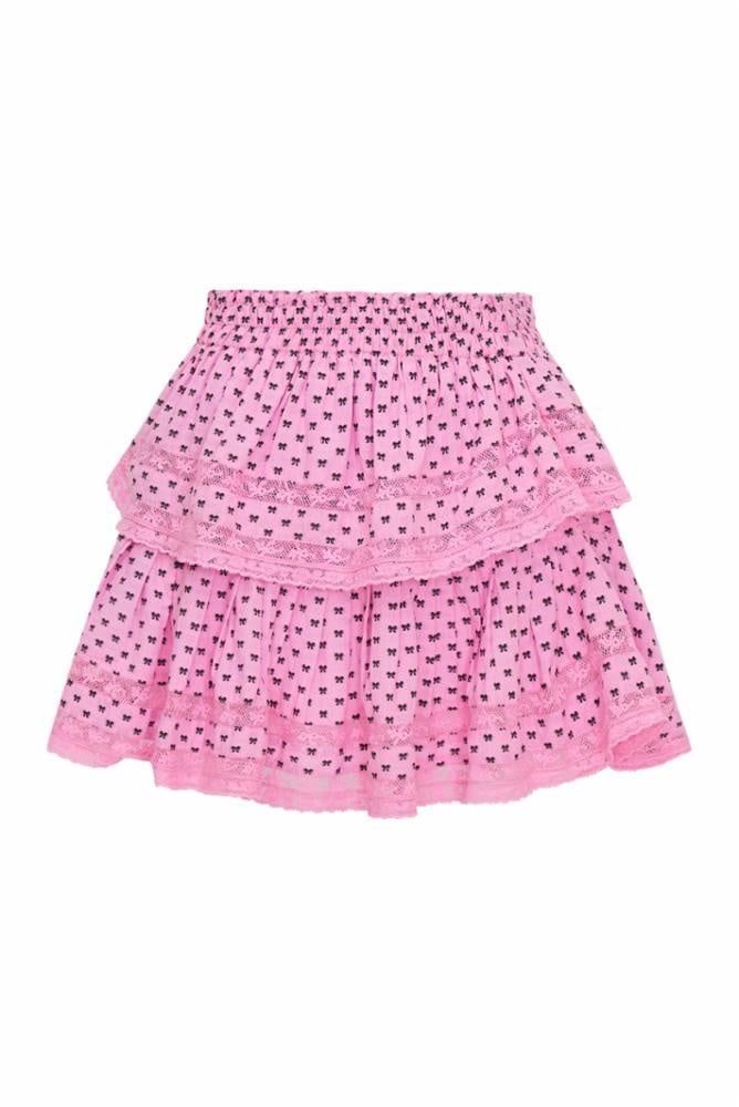 LOVE SHACK FANCY RUFFLE MINI SKIRT CLASSIC PINK