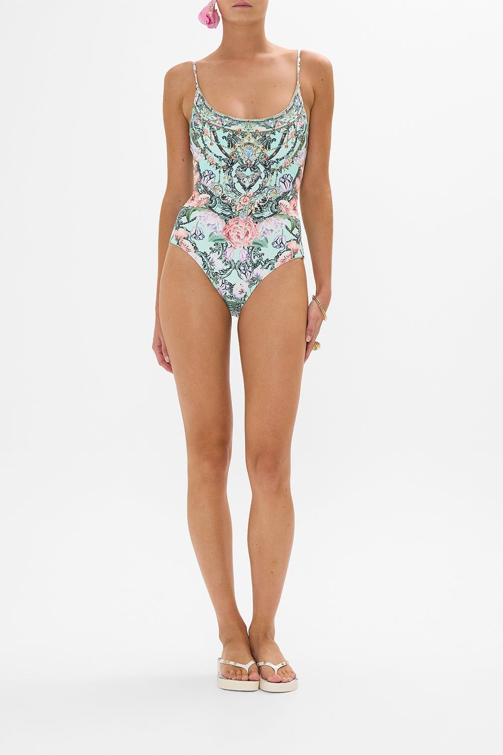 CAMILLA SCOOP NECK ONE PIECE PETAL PROMISE LAND