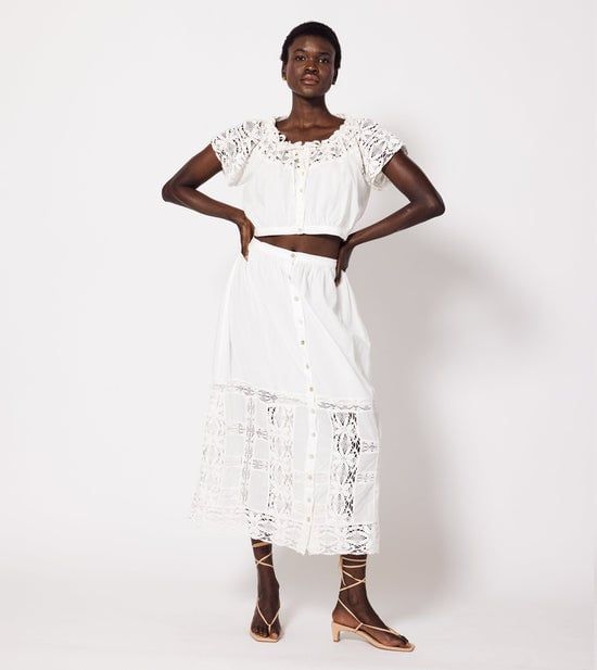 CLEOBELLA APOLLONIA ANKLE SKIRT IVORY