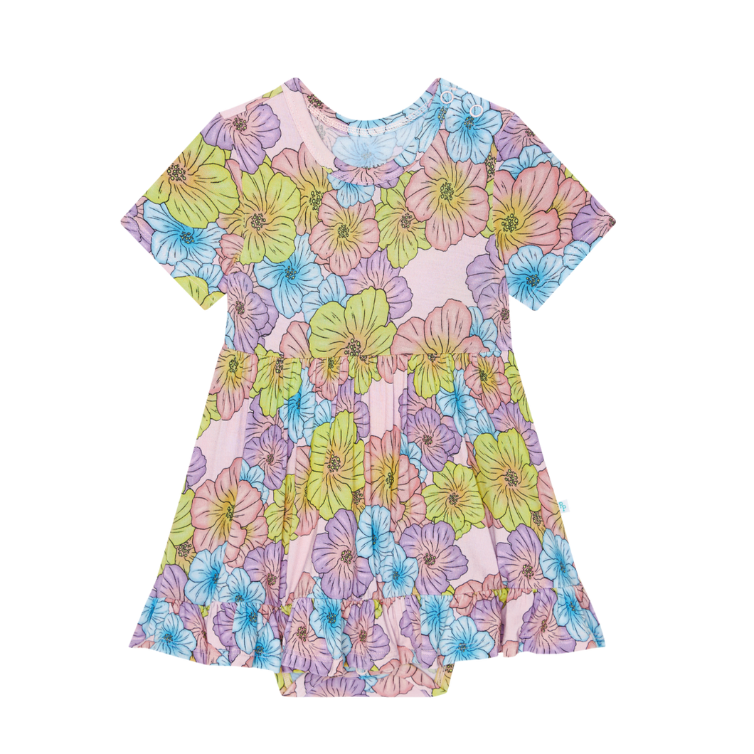 POSH PEANUT Kourtney - Short Sleeve Ruffled Bodysuit Dress