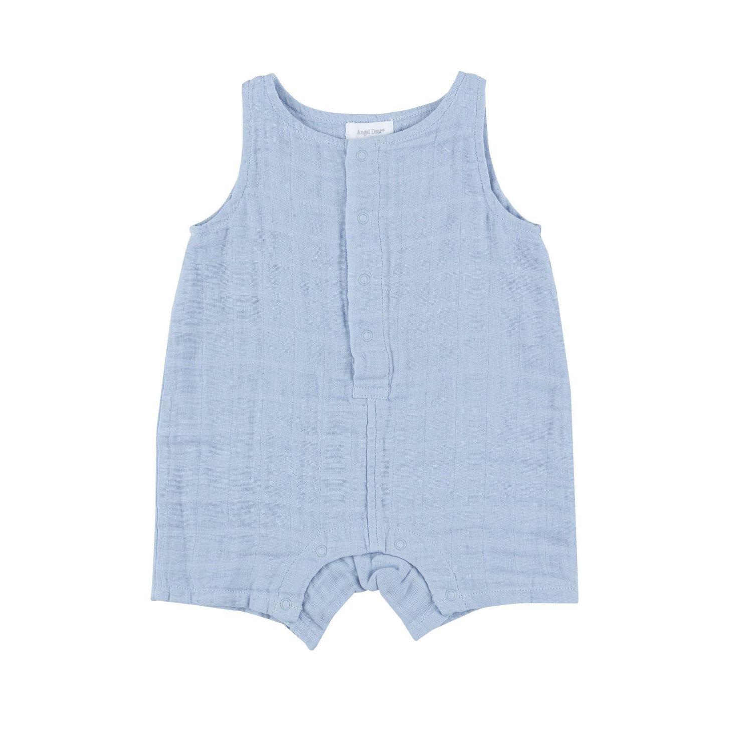 Angel Dear SB Dusty Blue Solid Muslin Shortie Romper