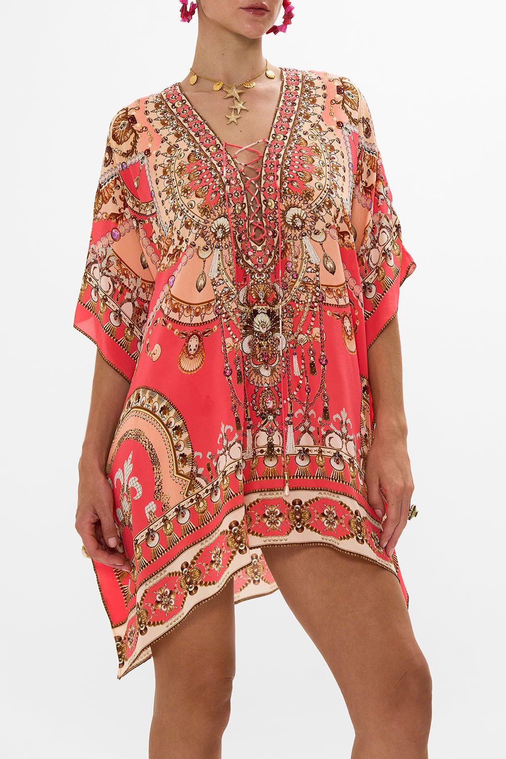 CAMILLA SHORT LACE UP KAFTAN SHELL GAMES