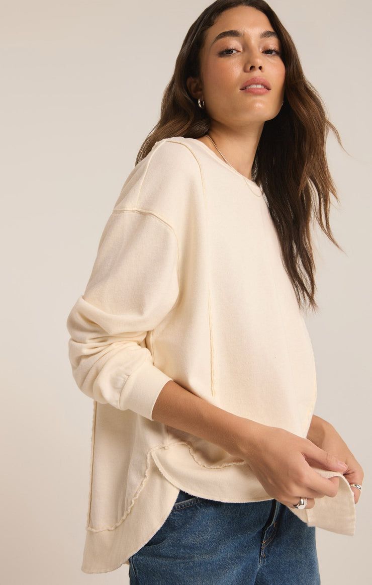 Z Supply Replay Sweatshirt Sea Salt