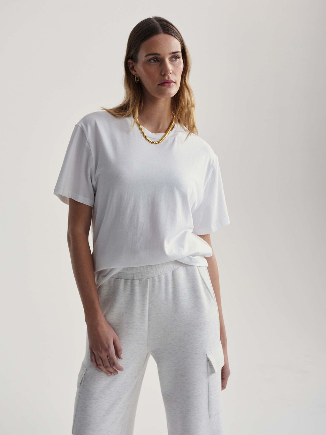 Varley Leighton Boyfriend Tee White