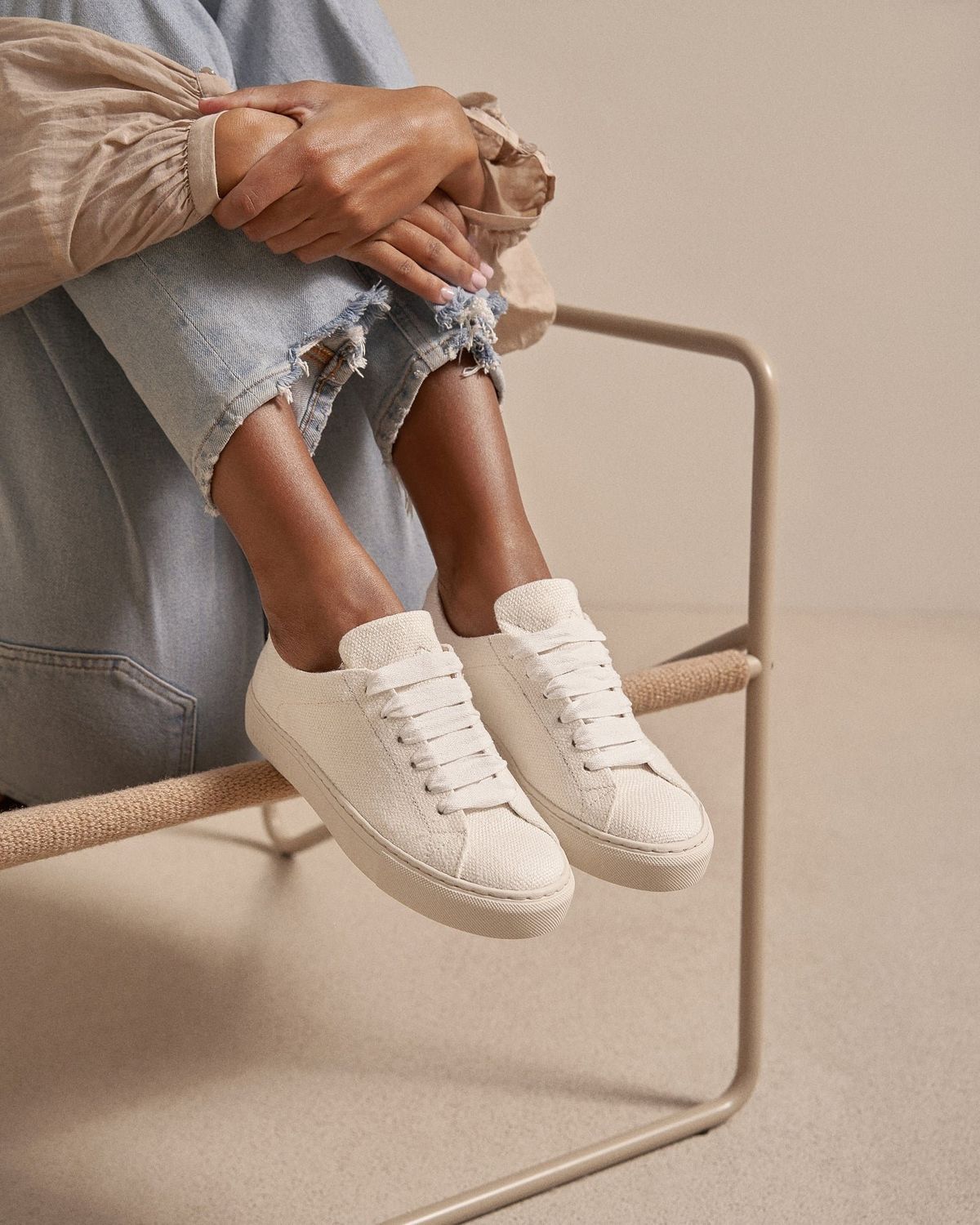 Manebi sneakers white organic hemp