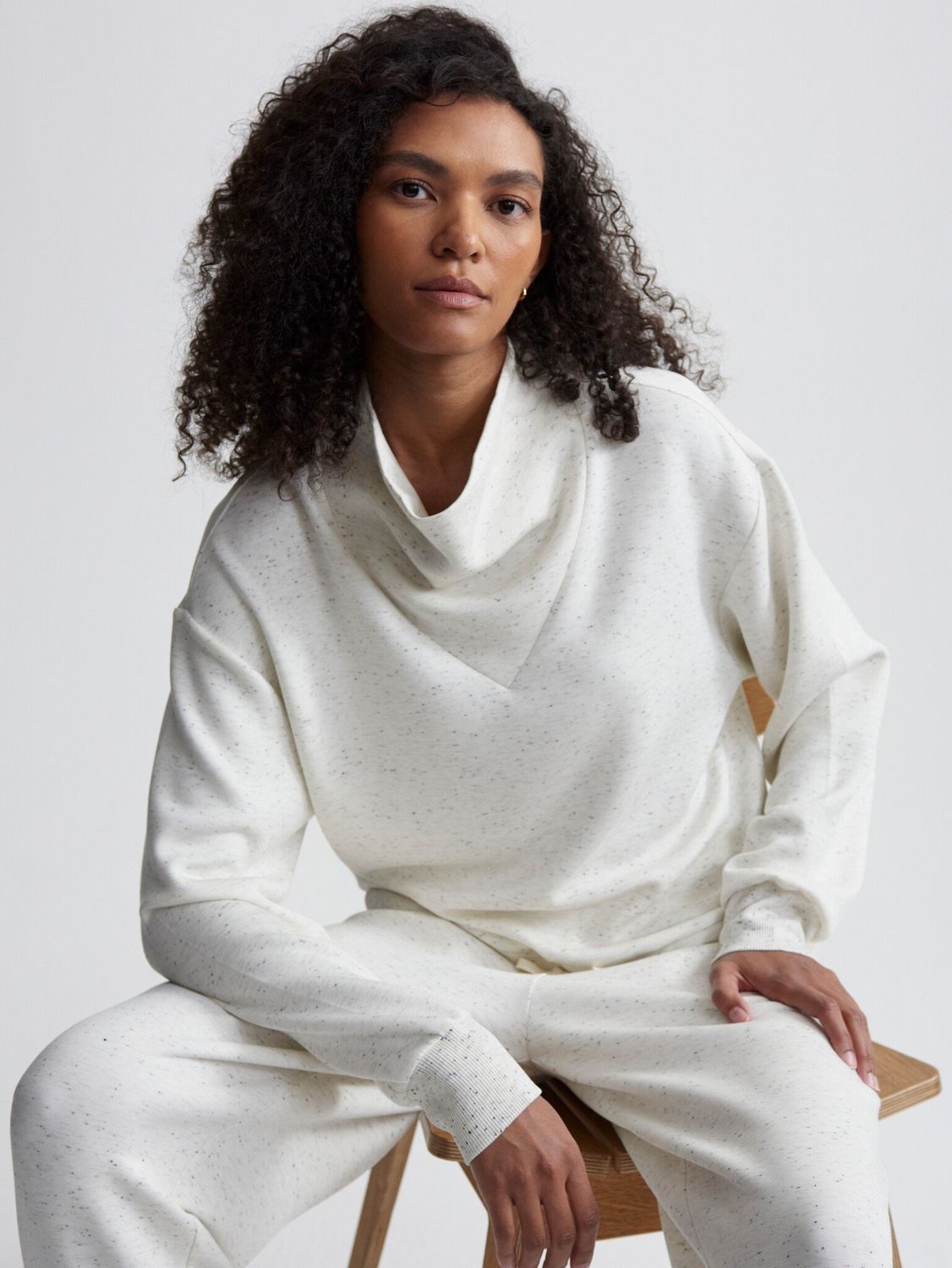 Varley Betsy Sweat Ivory Marl Fleck