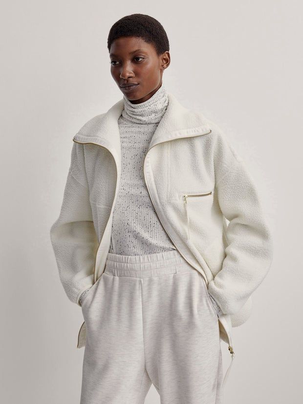 Varley Donley Fleece Jacket Egret