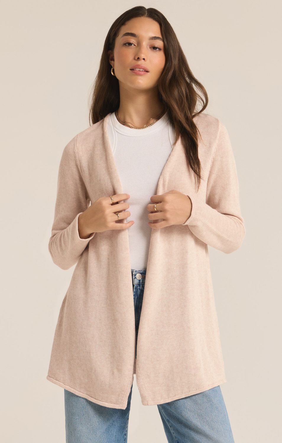 Z Supply Cascade Cardigan Light Oatmeal Heather