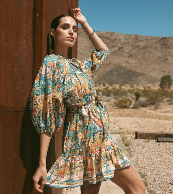 CLEOBELLA MAGDALENA MINI DRESS LAS PALMAS PRINT