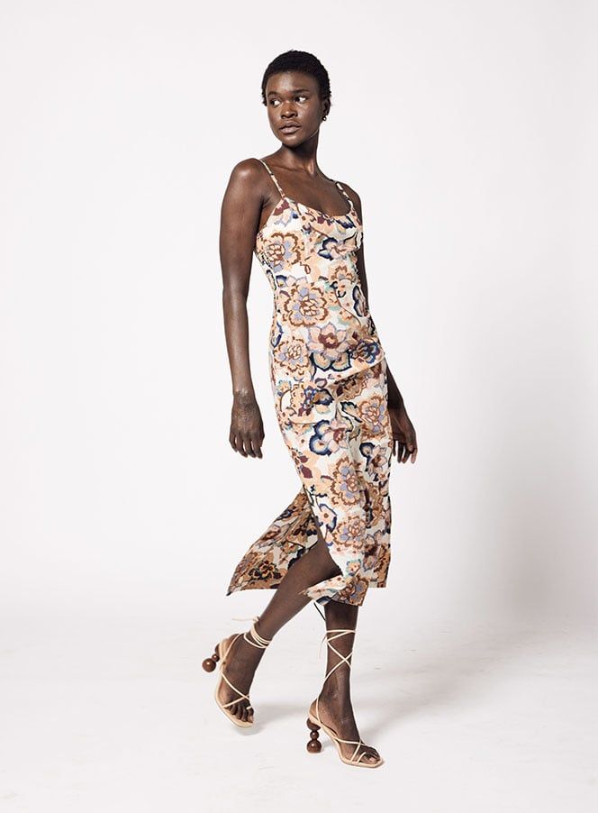 CLEOBELLA GERALDINE MIDI DRESS DESERT FLORAL PRINT