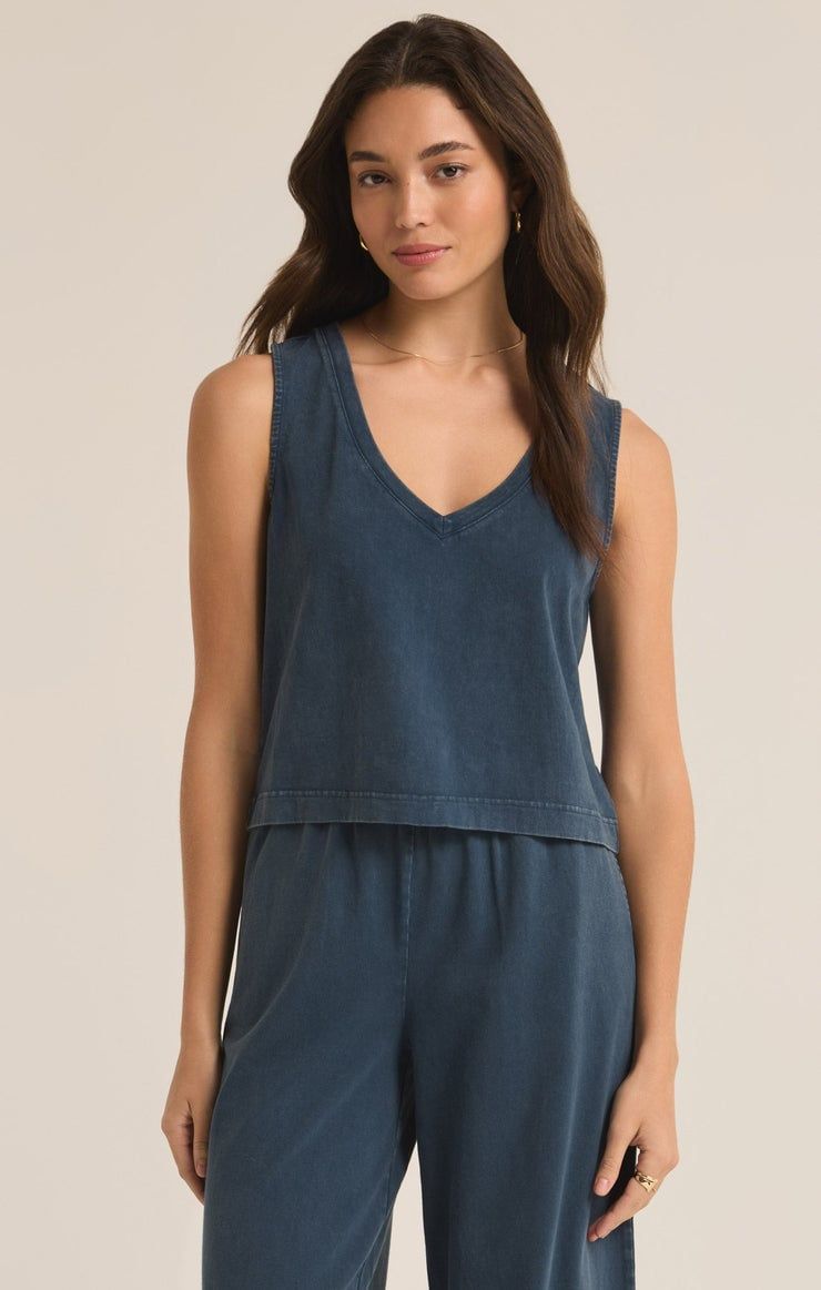 Z Supply Sloane V-neck Top Midnight