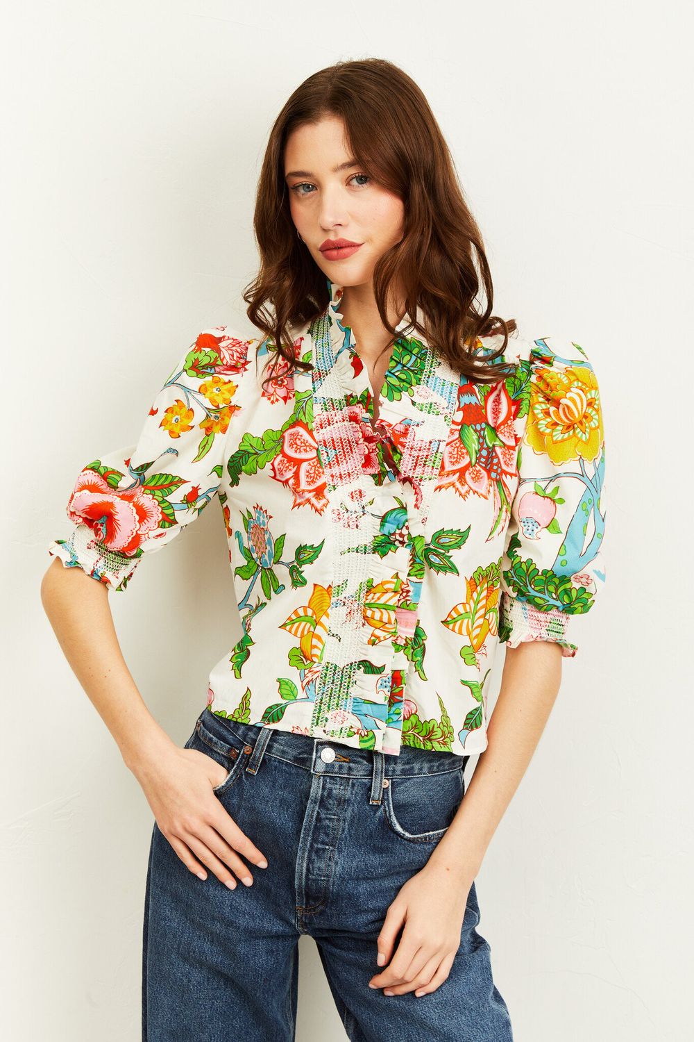Love the Label Zuri Top Short Sleeve Nirvana Floral Print