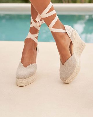 Manebi heart-shaped wedge espadrille snatural