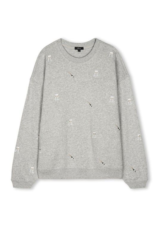 RAILS VARSITY SWEATSHIRT CHAMPAGNE EMBROIDERY