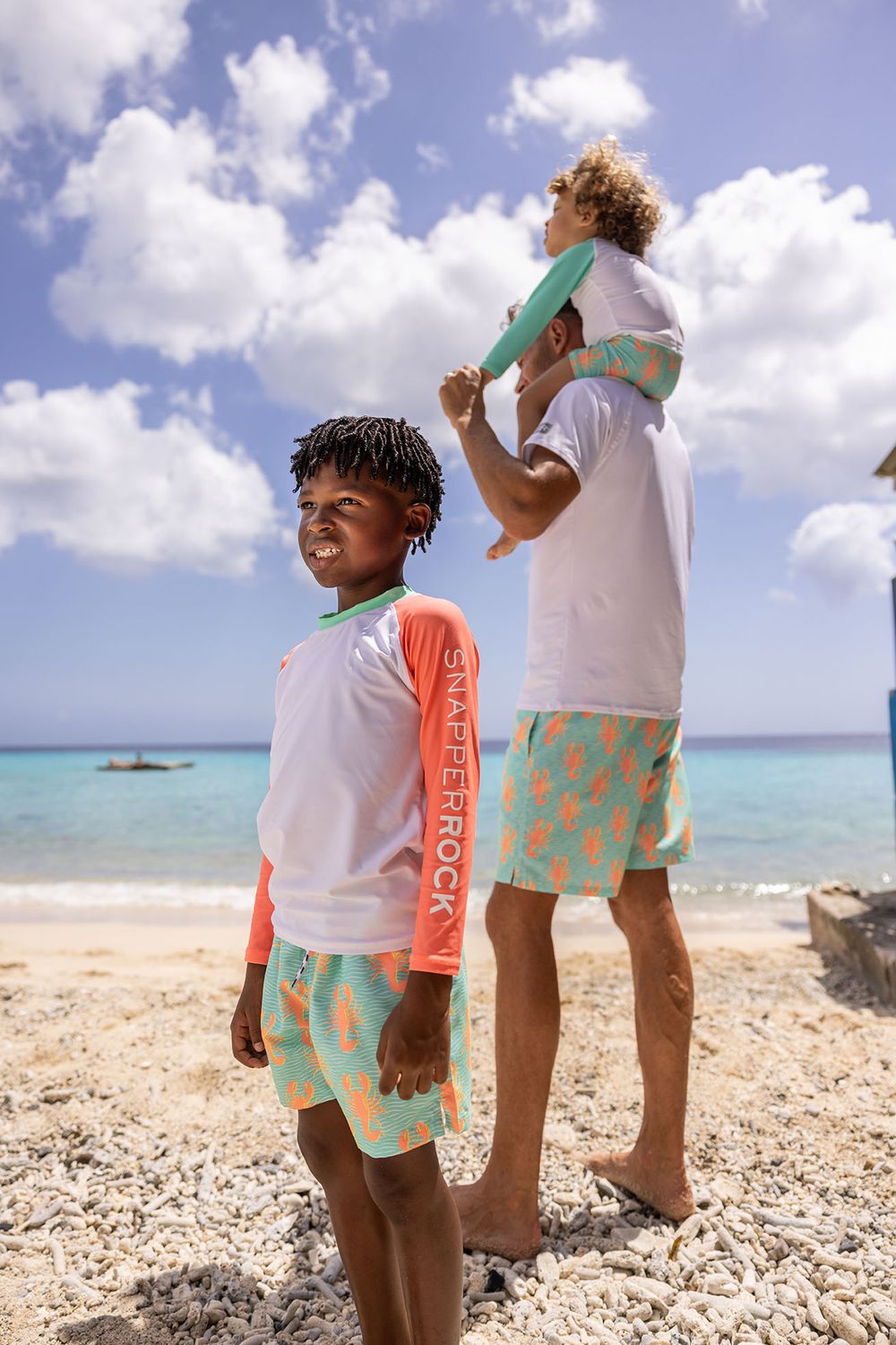 SNAPPER ROCK COASTAL SHELLS SUSTAINABLE SWIM SHORTGREEN