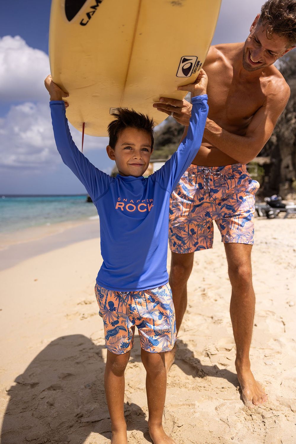 SNAPPER ROCK AZURE BLUE SUSTAINABLE LS RASH TOPBLUE