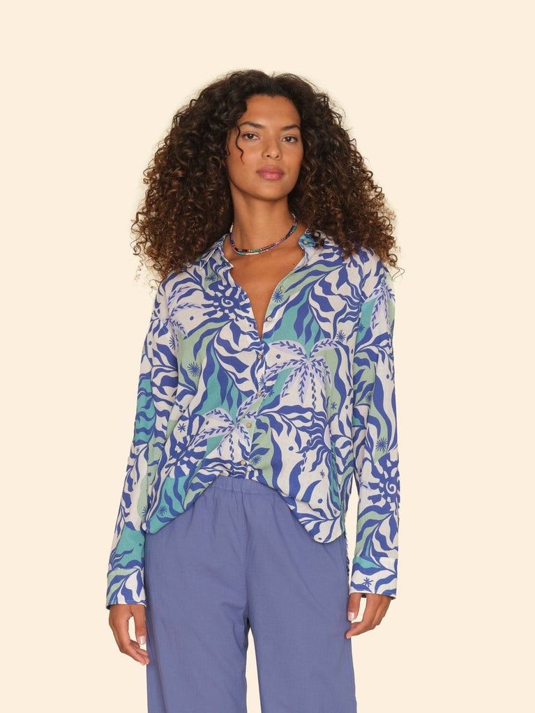 Xirena Beau Shirt Stellar Blue Helios