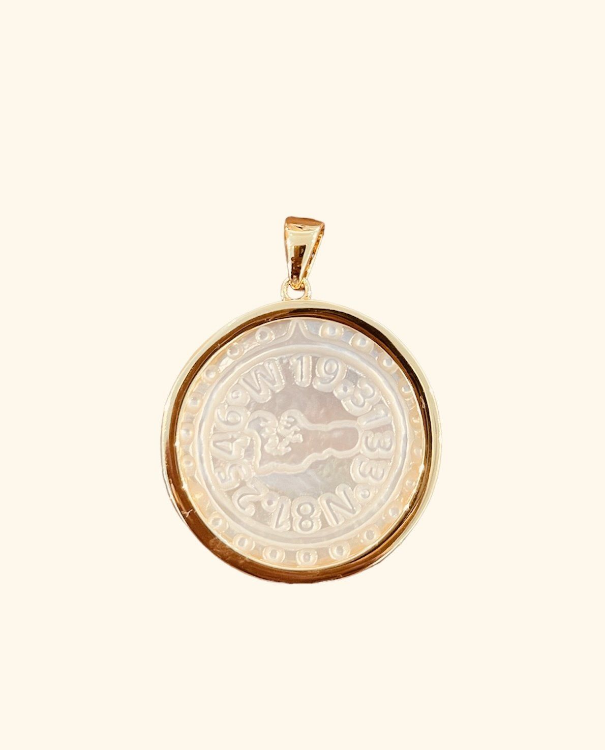 ASHA CUSTOM COORDINATES  SMALL CHARM PENDANT  GOLD