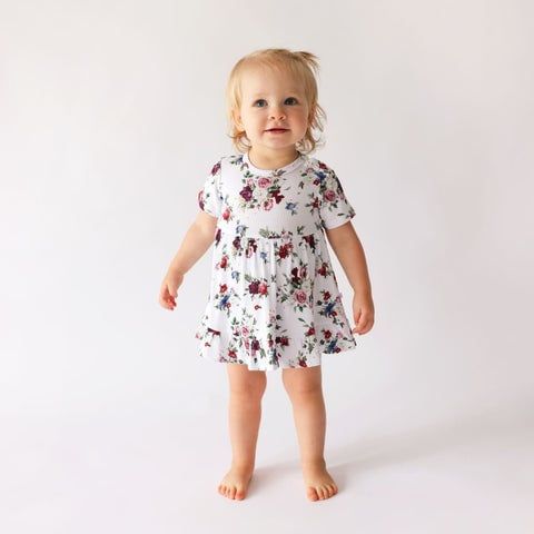 Posh Peanut Philippa - Short Sleeve Ruffled Bodysuit Dress