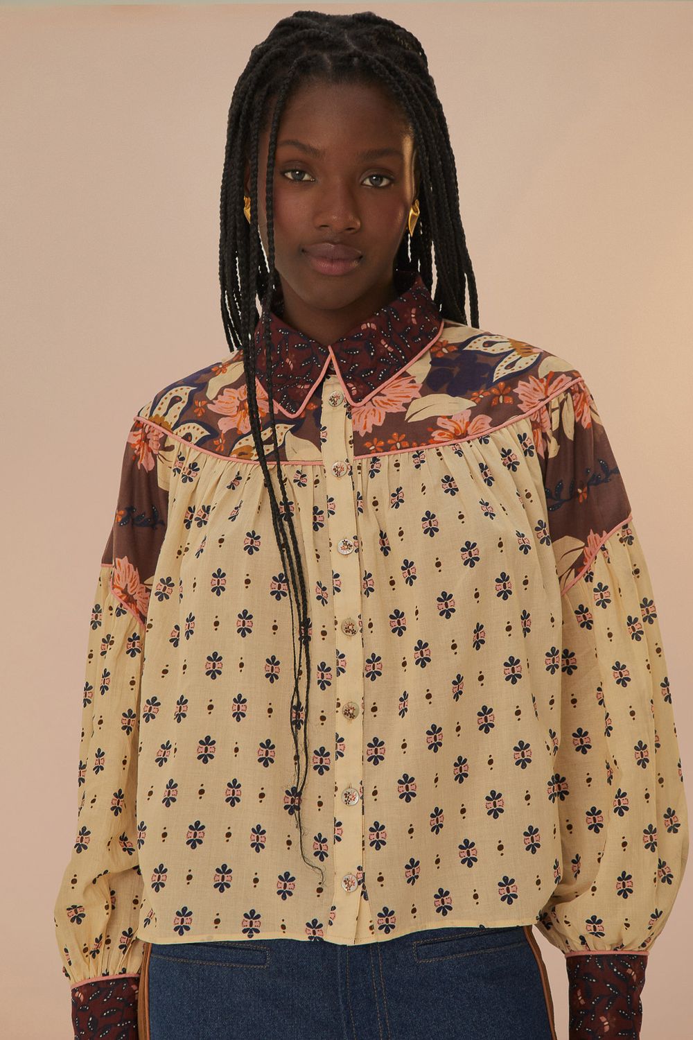 FARM RIO AINIKA CHILL BURGUNDY BLOUSE