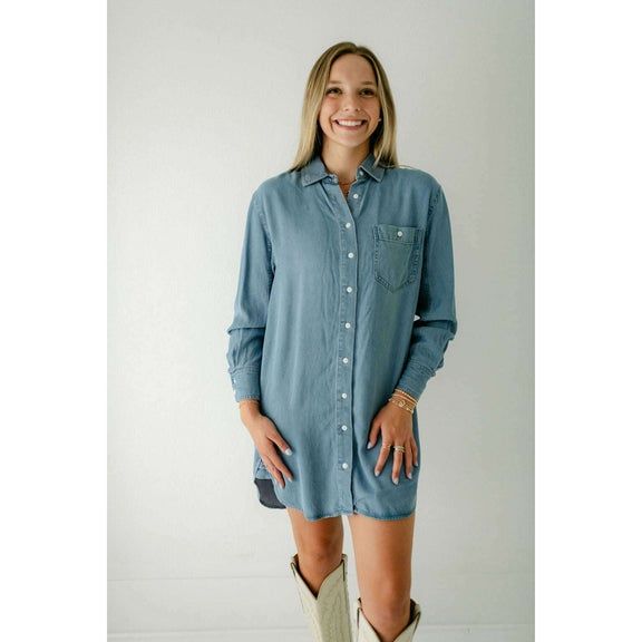 Z Supply Dover Chambray Dress Sun Bleached Indigo