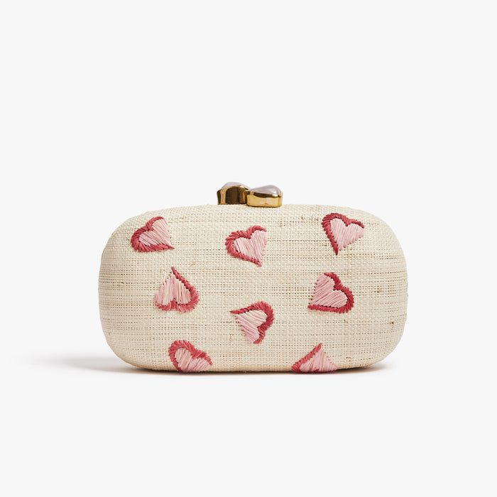 PAMELA MUNSON THE TREE HEARTS CLUTCH - PINK