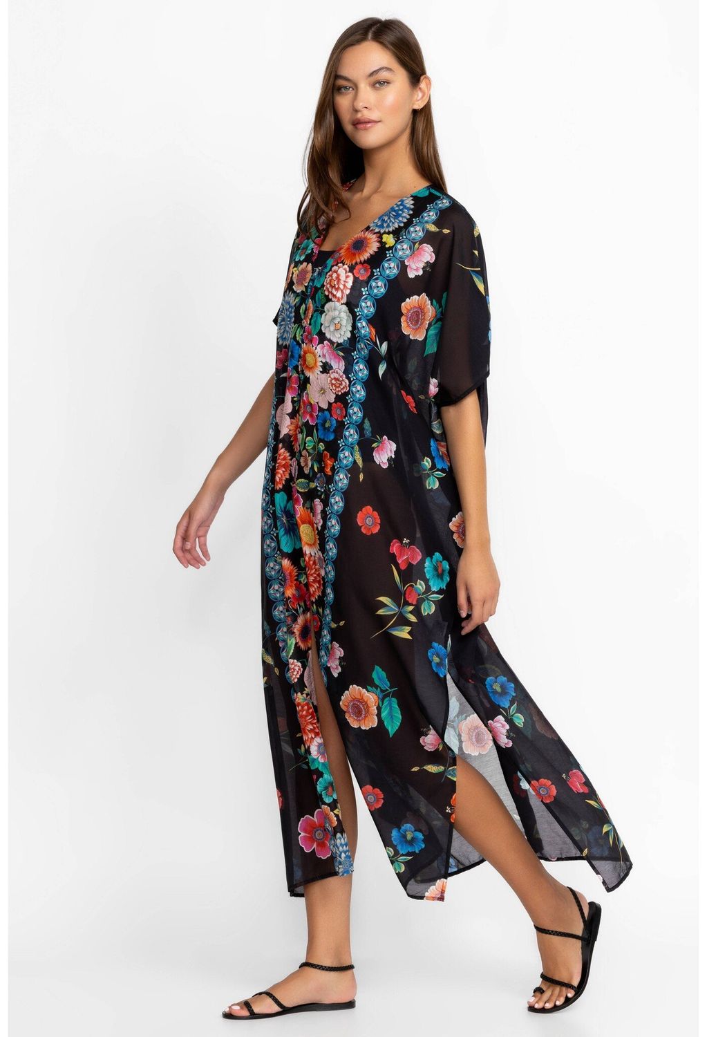 JOHNNY WAS EVENING PALACE V-NECK KAFTAN