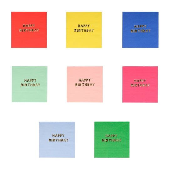 Meri Meri Happy Birthday Small Napkins