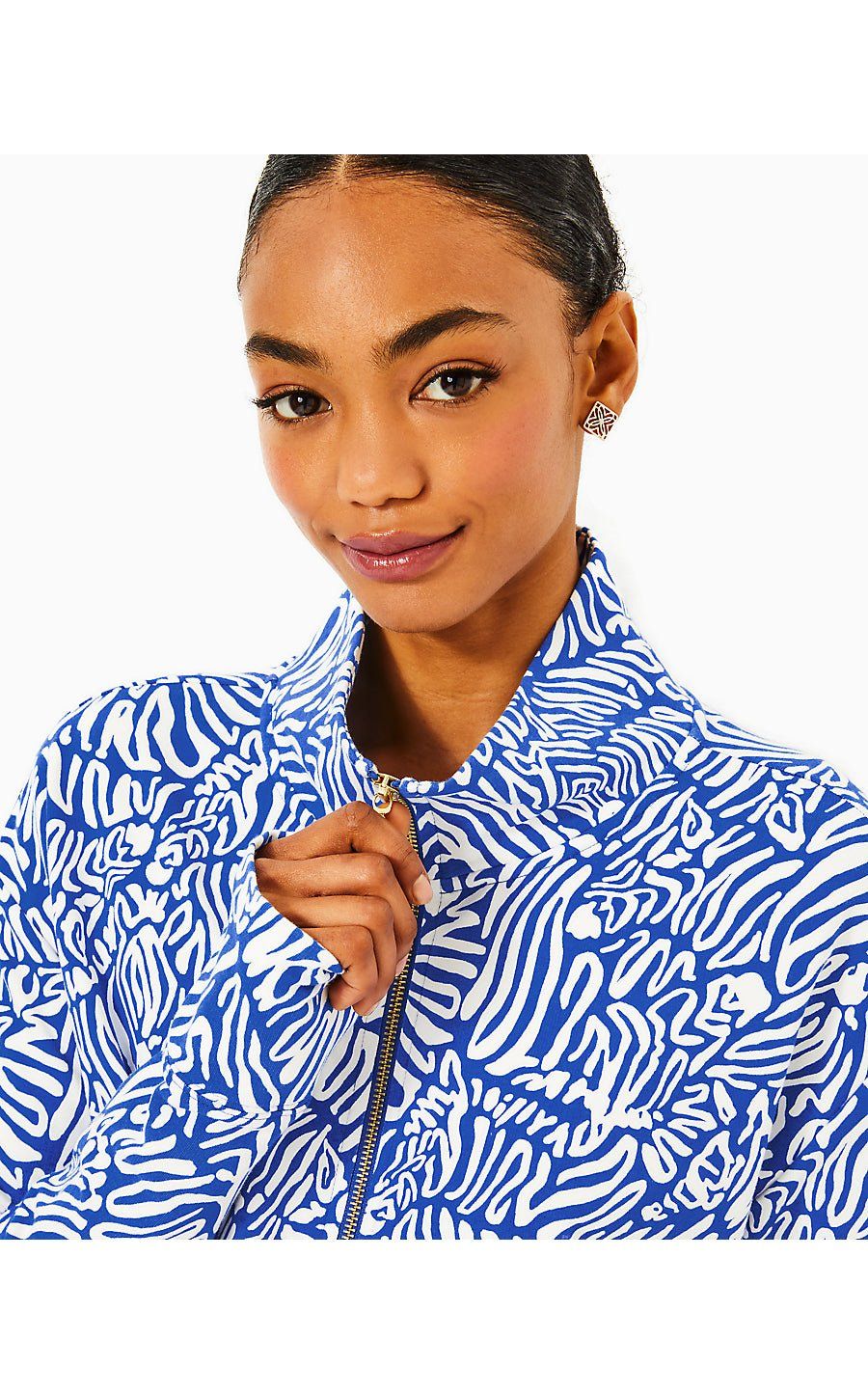 LILLY PULITZER WRENLEY UPF 50+ ZIP-UP MARTINIQUE BLUE ZEE BEBE