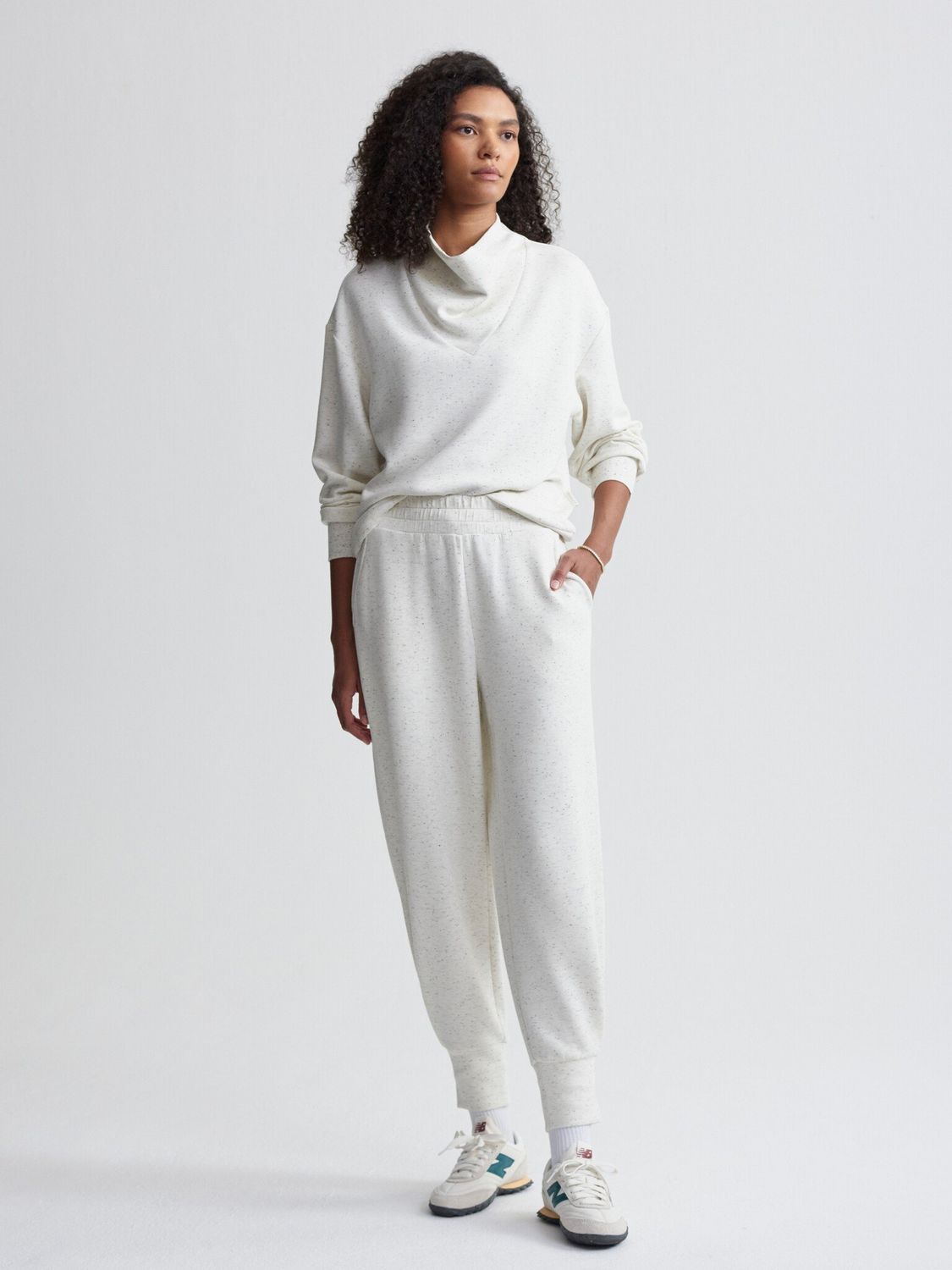 Varley The Relaxed Pant 25 Ivory Marl Fleck