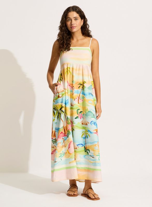 Seafolly South Pacific Maxi Dress Turquoise