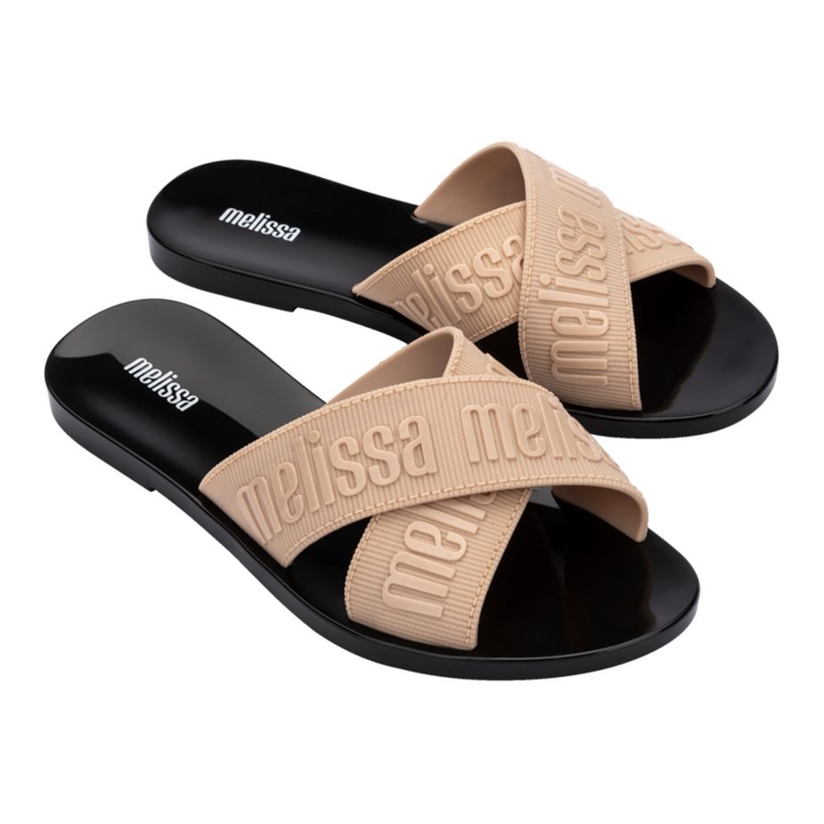 MELISSA M LOVER SLIDE BEIGE/BLACK