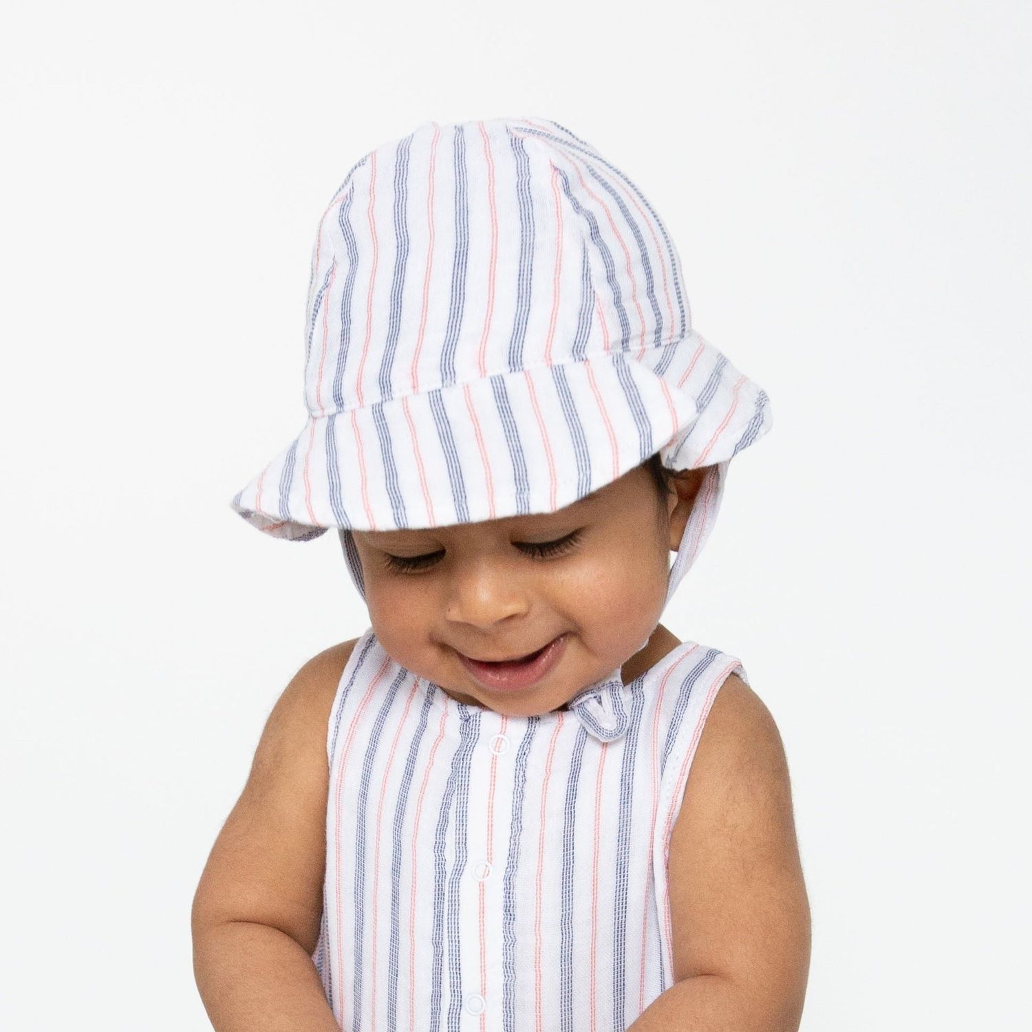 ANGEL DEAR Sunhat NATURAL TICKING STRIPE