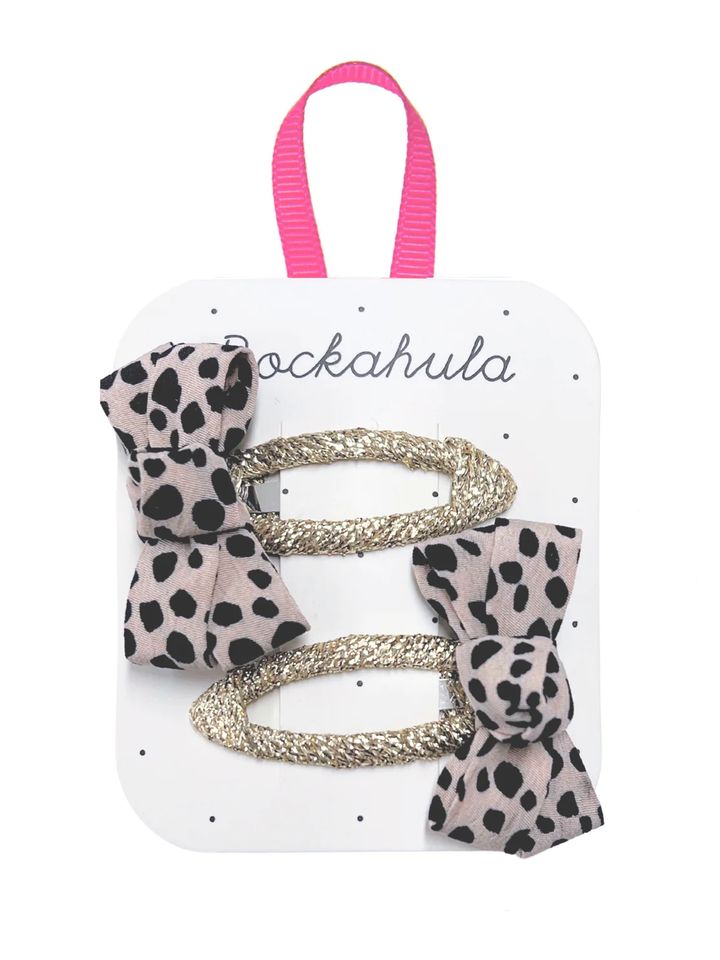 ROCKAHULA Leopard Love Twisty Bow Clips