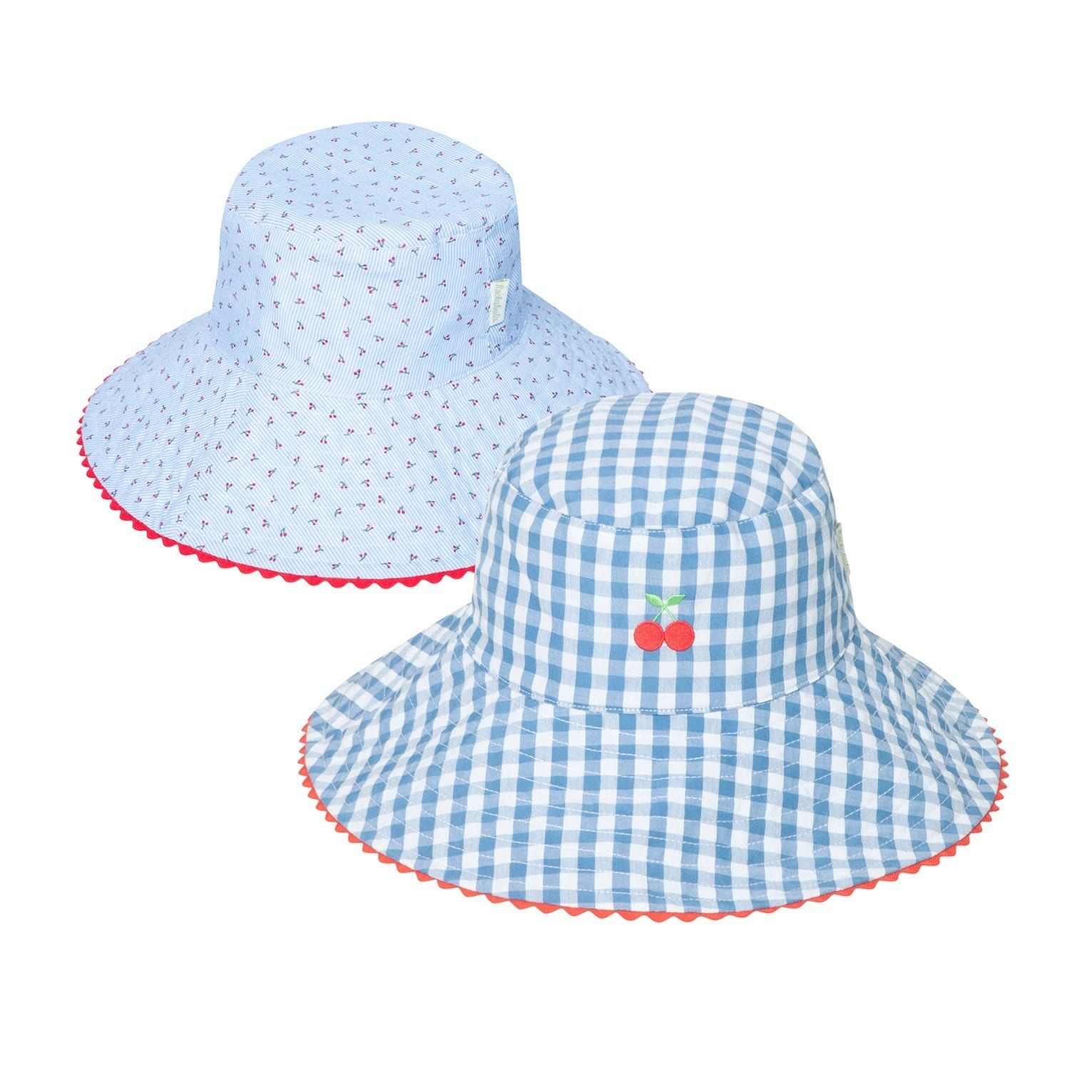 Cherry Gingham Reversible Sun Hat 7-10 Years